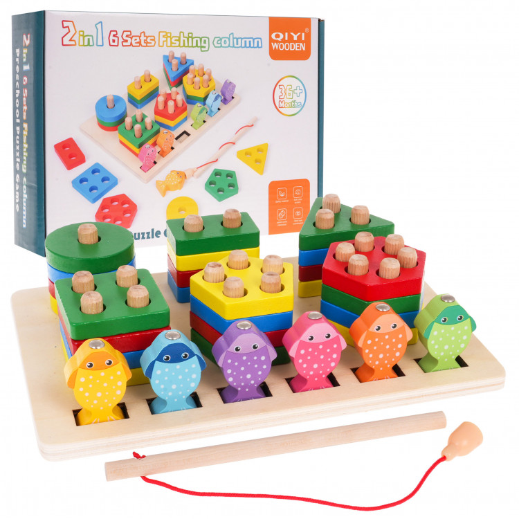Drevená vzdelávacia hra 2v1 – puzzle, rybičky Drevená vzdelávacia hra 2v1 – puzzle, rybičky
